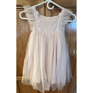 Tiny Button Pink Tulle Dress Princess Ballerina Easter Party Dress Girls 5 - 6